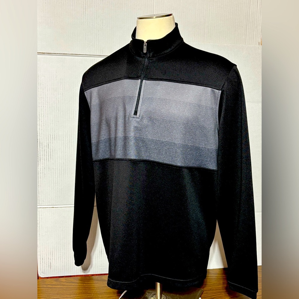 Pebble Beach men’s XL Black and Gray Dry Lux Performance Quarter-Zip Pullover